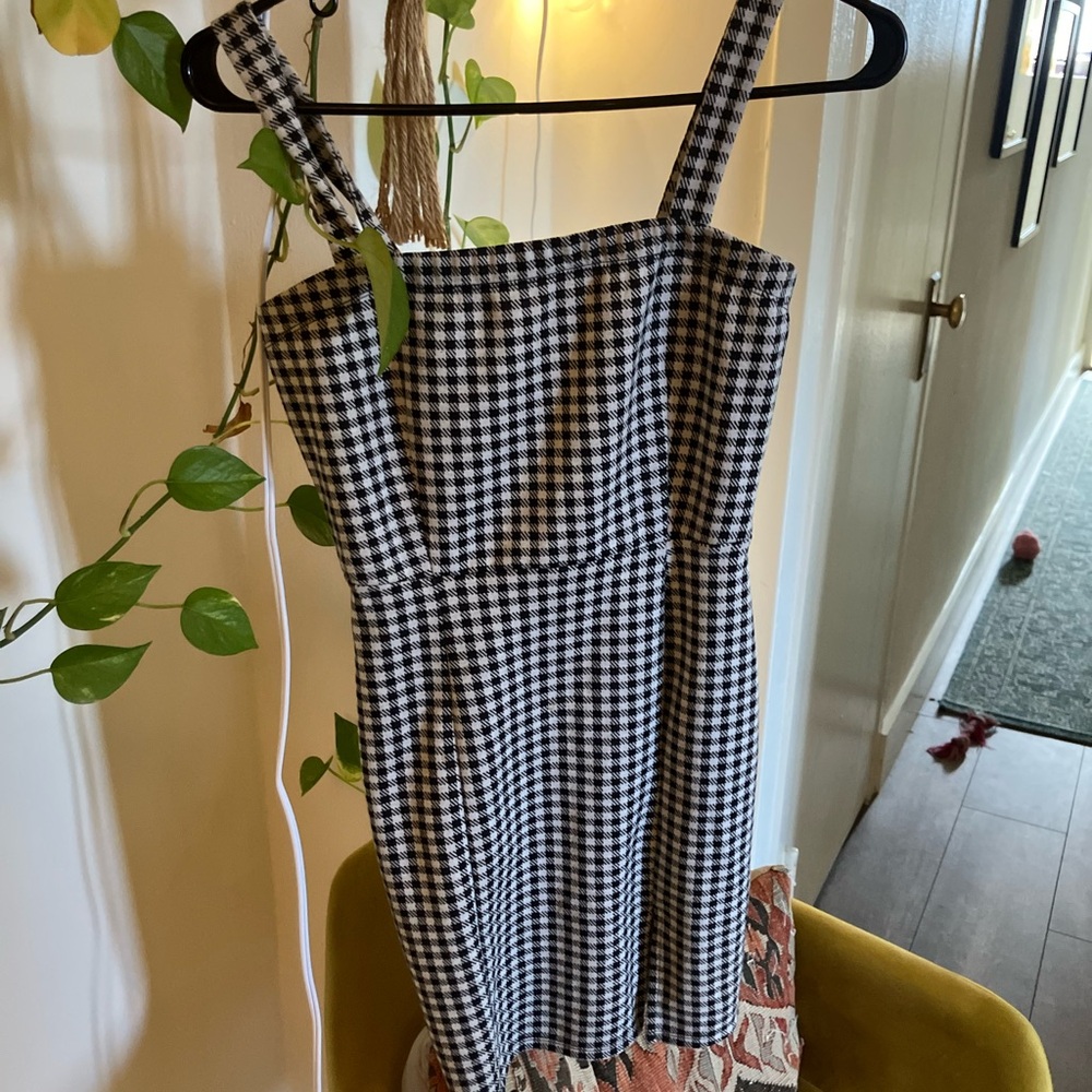 Stylish Black and White Checkered Dress